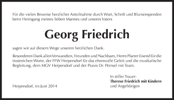 Traueranzeige von Georg Friedrich von Pegnitz-Zeitung